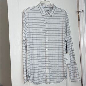 NWT Paper Denim & Cloth Men's Striped Button-Down Shirt White Blue